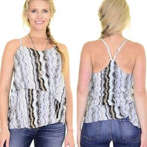 Anthro Ella Moss Stella tiered racerback tank top
